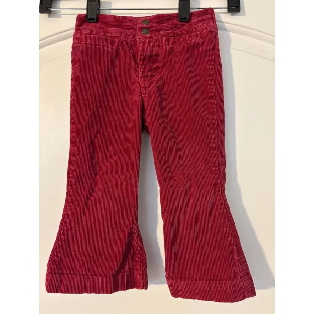 Ralph Lauren girls 3/3T dark pink flare corduroy cotton pants